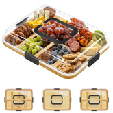 SpaceAid charcuterie board with clear lid displays snacks for stylish entertaining.