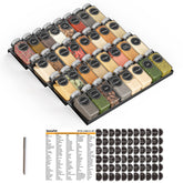 SpaceAid four-tier drawer spice rack keeps jars organized for quick cooking.