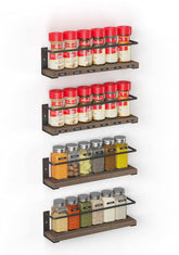 SpaceAid spice rack door-mount on cabinet for quick spice access.