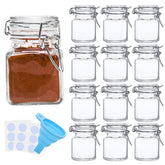 SPANLA Spice Jars 4oz set with airtight hinged lids for organized storage.