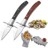 SPEENSUN oyster shucking knife blade close-up showing sturdy high-carbon steel for reliable leverage