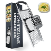 Speensun Spaetzle Maker with dough box for quick, fluffy spaetzle.