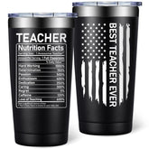 SpenMeta Best Teacher Ever 20oz tumbler front view keeps coffee hot during classes