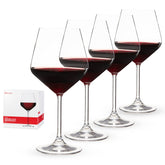 Spiegelau Style Burgundy glass with large bowl enhances Pinot Noir aroma at dinner.