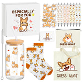 Splendest Corgi tumbler with lid and straw for iced beverages.