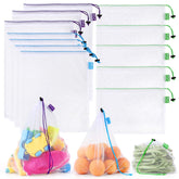 SPLF 12 Pcs Heavy Duty Mesh Bags for fruits and vegetables keep produce organized and visible.