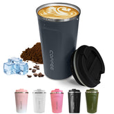 SPLMIFA travel mug with leak-proof lid prevents spills on the go.