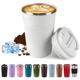 SPLMIFA vacuum-insulated travel mug with hot and cold retention.