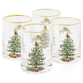 Spode Christmas Tree 14oz glasses set of 4 ready for festive whiskey service