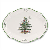 Spode Christmas Tree 17-inch oval platter overview for festive serving