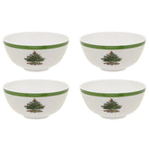 Spode Christmas Tree melamine bowls 6-inch set of 4, durable for indoor and outdoor meals.