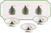 Spode Christmas Tree rectangular tray for elegant holiday serving.
