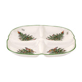 Spode Christmas Tree Sculpted 4-Section Tray highlights festive divider for snacks and condiments.