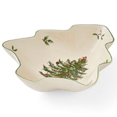 Spode Christmas Tree serving dish, 9-inch tree bowl, ideal for holiday appetizers.