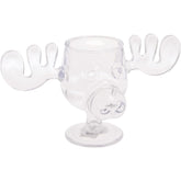 Spoontiques National Lampoon's moose mug in clear acrylic, 6 oz, ideal for festive gatherings.