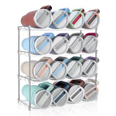 Spospo stackable bottle organizer showing large compartments for Stanley 40 oz bottles