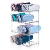 Spospo stackable organizer for Stanley 40 oz bottles keeps them neatly stored in a cabinet