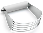 Spring Chef dough blender with white body and large blade for even mixing.