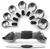 Spring Chef magnetic measuring cups and spoons with strong N45 magnets nest securely.