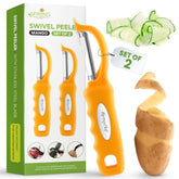 Spring Chef premium swivel peeler with dual blades for effortless, precise peeling.