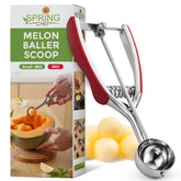 Spring Chef red small cookie scoop with trigger release for perfectly uniform cookies