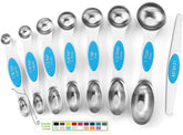 Spring Chef magnetic stainless spoons in teal, quickly accessible for everyday use