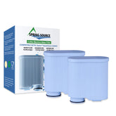 Spring Source CMF009 two-pack box front indicating compatibility with Philips Saeco AquaClean.