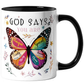 Spwasplo butterfly-wings mug with Bible verses for daily inspiration.