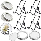 SRXES Sprouting lid for wide-mouth jars enables easy home sprouting.