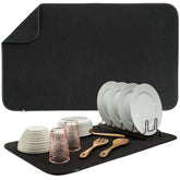 S&T INC. Dish Drying Mat absorbs water to keep countertops dry.