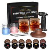 STAEVER Deluxe Whiskey Smoker Kit with Torch for smoky cocktails and home bartending.
