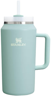 Stanley Quencher H2.0 64oz seafoam with handle for easy transport