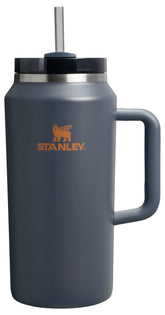 Stanley Quencher H2.0 tumbler with handle and straw keeps drinks cold for hours.