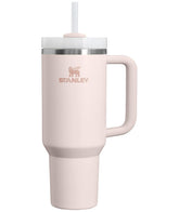 STANLEY Quencher H2O 40 oz with rose quartz handle and straw for on-the-go hydration.
