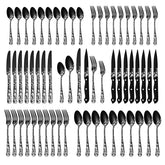 Stapava black silverware set dinner forks for everyday dining and reliable performance.