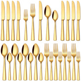 Stapava gold silverware set dining knives with mirror finish for elegant table settings