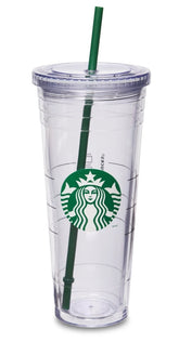 Starbucks Cold Cup Venti 24 oz with clear plastic shows your drink color and freshness.