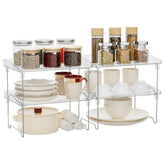 STARLATTA acrylic cabinet organizer 4pc stackable set boosts pantry and counter storage.