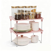 STARLATTA two-piece pink spice rack for compact kitchen storage