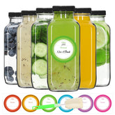 STARSIDE 12 oz square glass bottle with lid for juices on the go