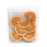 Stasher premium quart bag with clear view and leak-free seal detail