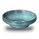 STE-CER blue ceramic fruit bowl viewed from top for a vibrant countertop centerpiece.