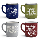 Steadfast Selections 4-pack inspirational Christian coffee mugs for daily devotion