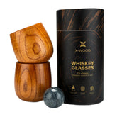 STEAKMAN XWOOD wooden whiskey glass set with oak cups enhances aroma and hand feel.