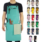 Stenffy canvas apron close-up showing 12oz fabric and durable reinforced pockets