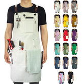 Stenffy kitchen apron with front pockets for quick tool access and organization.