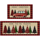 StepRite Christmas Tree Print kitchen mat adds festive charm while protecting floors.