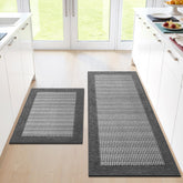 StepRite kitchen mat with non-slip backing stabilizes on tile and wood floors.