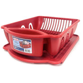 Sterilite 2pc Ultra Sink Set Red dish rack for easy counter air-drying