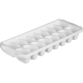 Sterilite stackable ice cube trays front view showing 16-cube layout for space-saving freezer storage